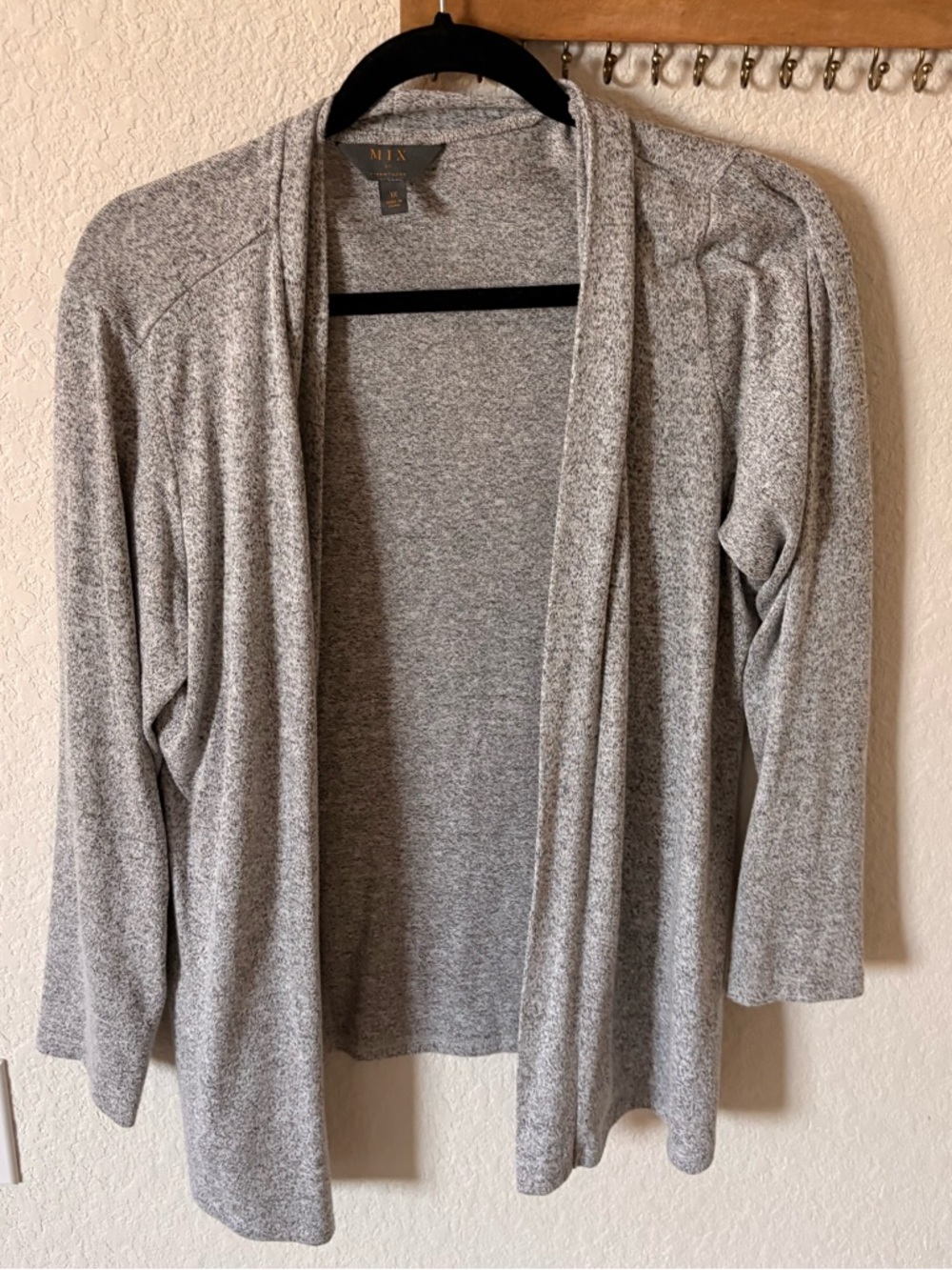 Mix Heather Gray Open-Front Women's Cardigan